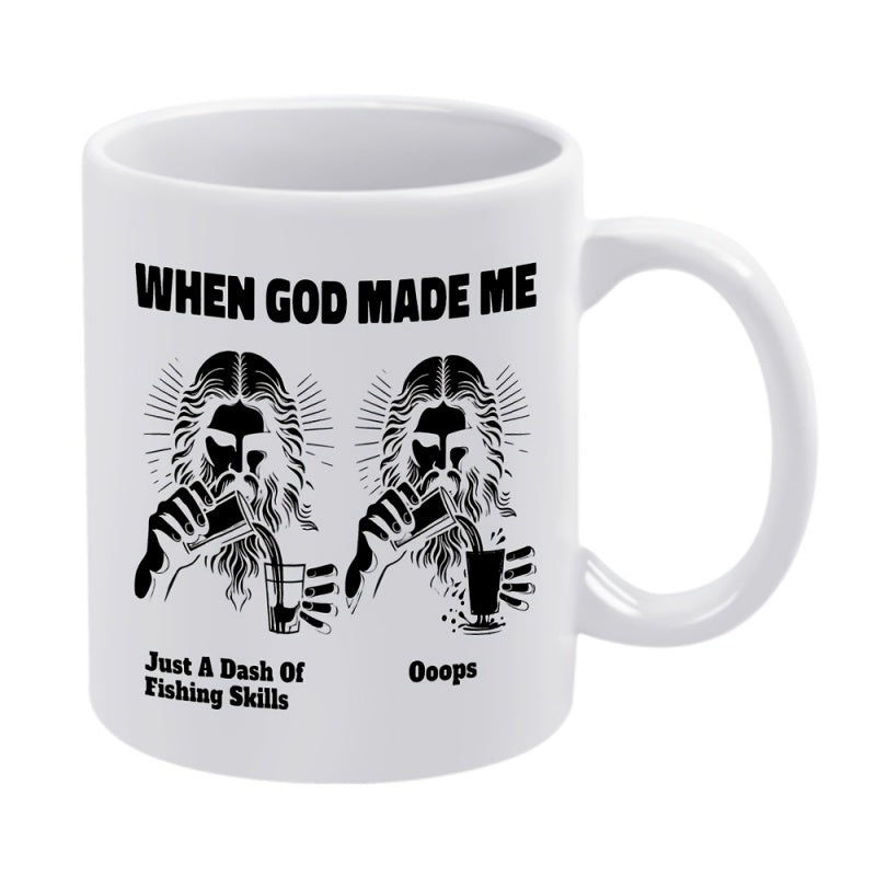 Tailorly White Ceramic 11 oz Mug - god oops