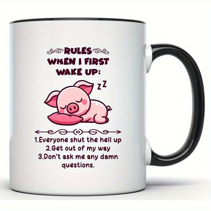 Tailorly Black Accent 11 oz Mug - sleeping with humorous quote rules