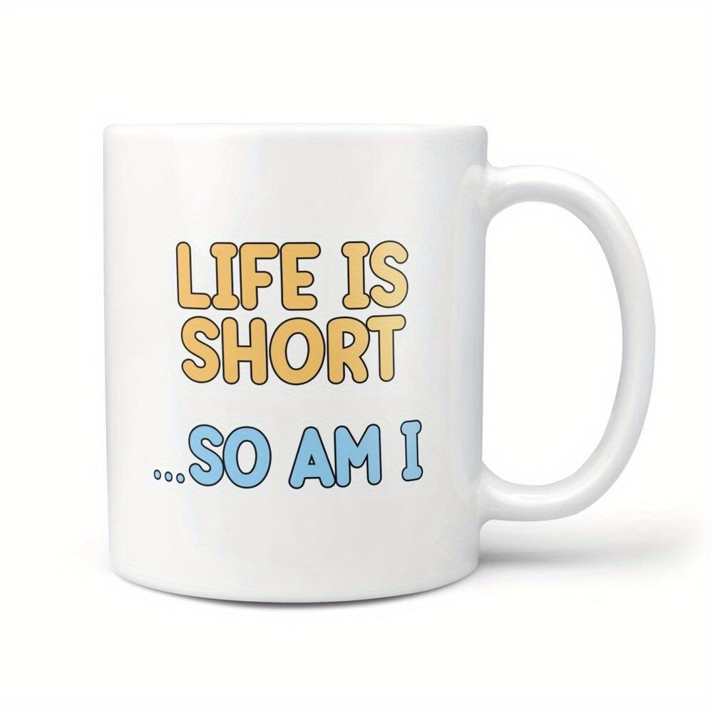 Tailorly White Ceramic 11 oz Mug - 1pc 11oz ceramic coffee mug funny gifts for great for the office and home ceramic mugs short people