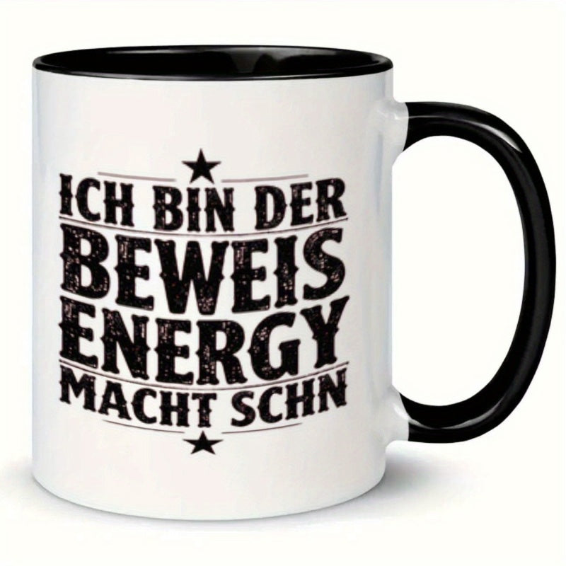 Tailorly Black Accent 11 oz Mug - text and stars