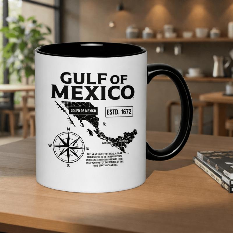 Tailorly Black Accent 11 oz Mug - compass design