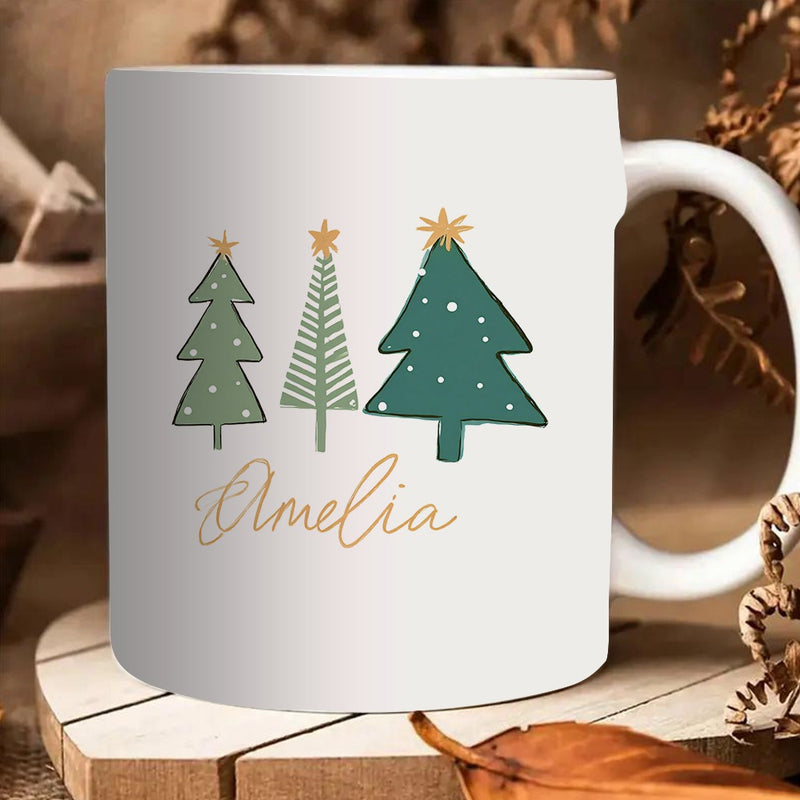 Tailorly White Ceramic 11 oz Mug - 1pc mug coffee cups christmas mug with and name holiday gifts decor or tea drinking decoration party