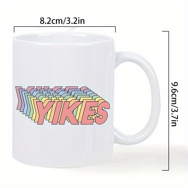 Tailorly White Ceramic 11 oz Mug - vibrant rainbow gradient