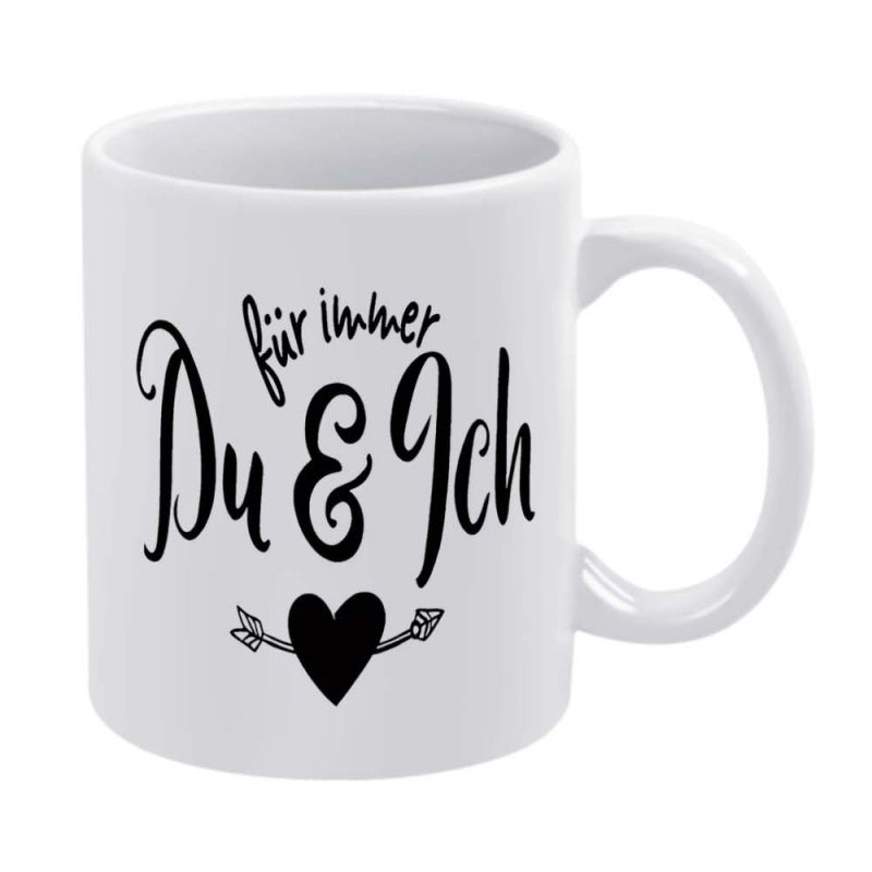 Tailorly White Ceramic 11 oz Mug - heart with arrow