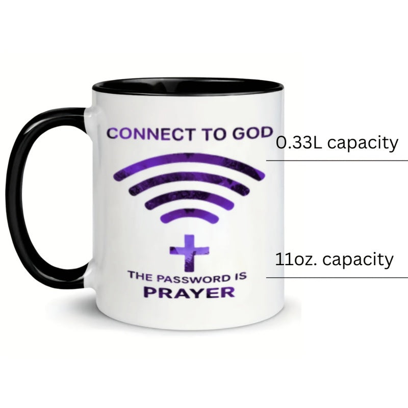 Tailorly Black Accent 11 oz Mug - prayer text