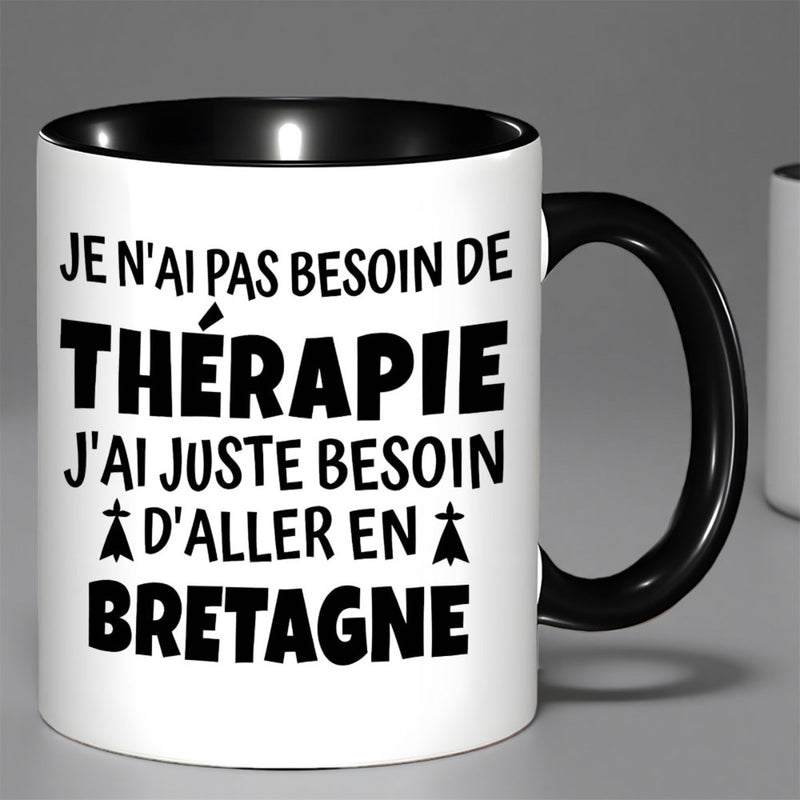 Tailorly Black Accent 11 oz Mug - je nai pas besoin de thrapie jai