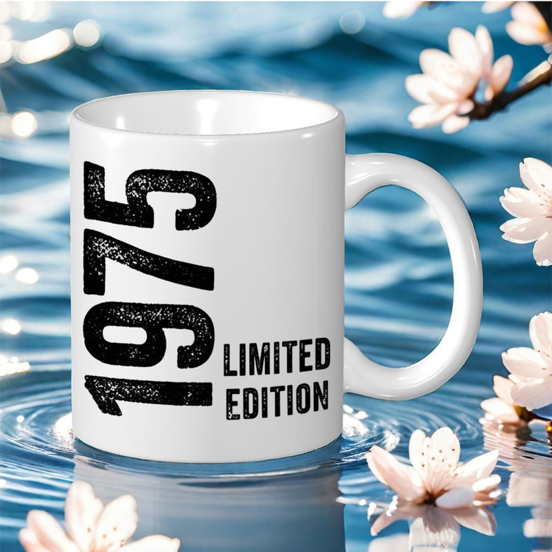 Tailorly White Ceramic 11 oz Mug - 1975 edition vintage print
