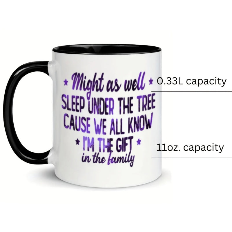 Tailorly Black Accent 11 oz Mug - text stars purple