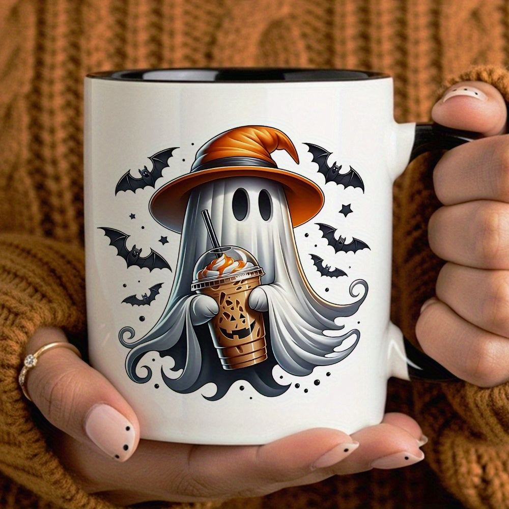 Tailorly Black Accent 11 oz Mug - spooky witch hat