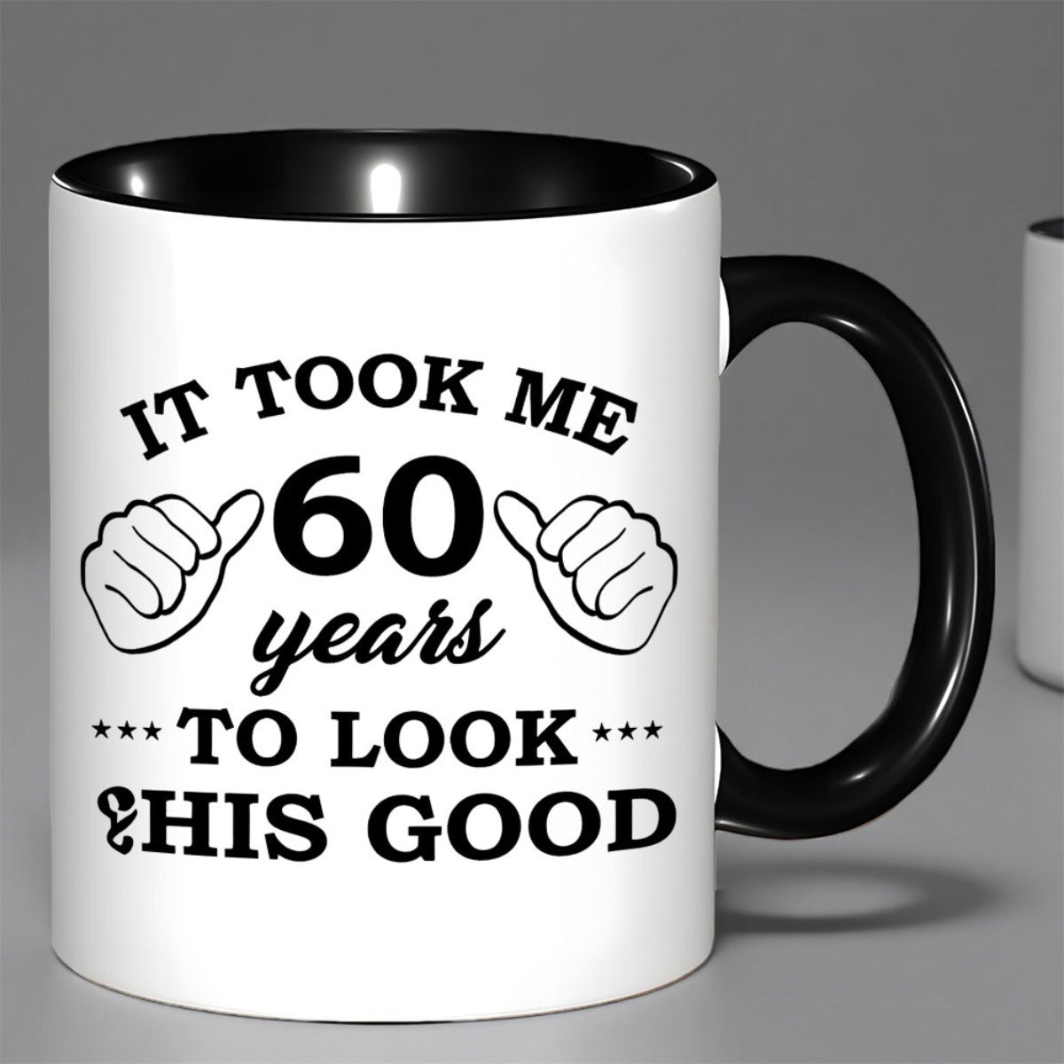 Tailorly Black Accent 11 oz Mug - humor ceramic coffee mug 11oz reusable insulated travel cup hand wash only perfect gift for milestone birthday men