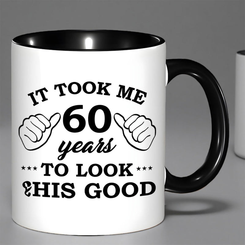 Tailorly Black Accent 11 oz Mug - humor ceramic coffee mug 11oz reusable insulated travel cup hand wash only perfect gift for milestone birthday men