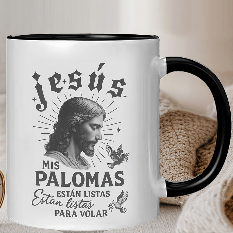 Tailorly Black Accent 11 oz Mug - religious art with black elements related to christian faith