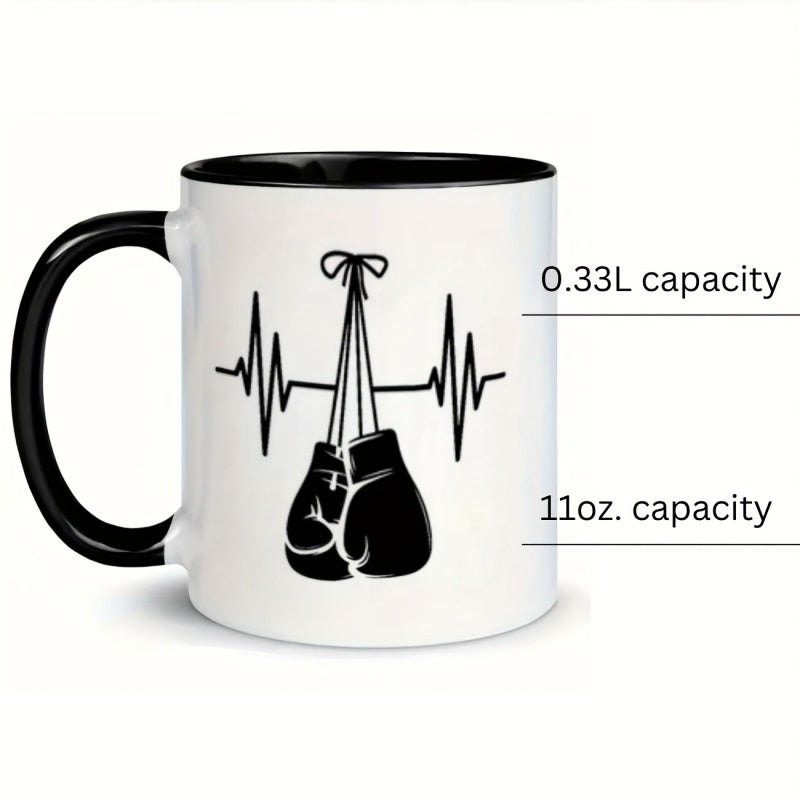 Tailorly Black Accent 11 oz Mug - boxing gloves mug suitable for restaurants and businesses 11 ounces ideal for holiday birthday christmas and thermal