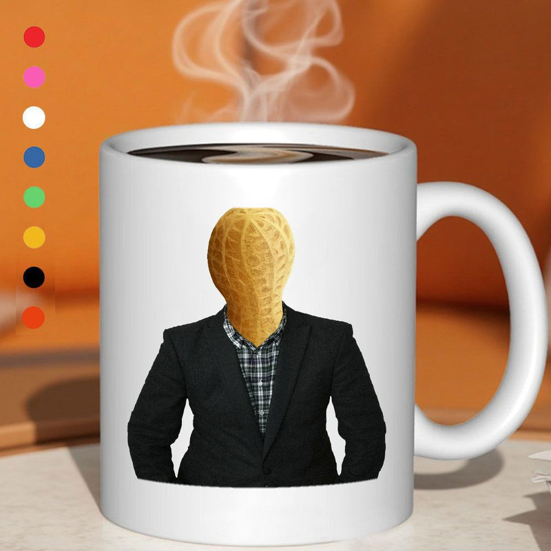 Tailorly White Ceramic 11 oz Mug - anthropomorphic figure with whimsical printed design