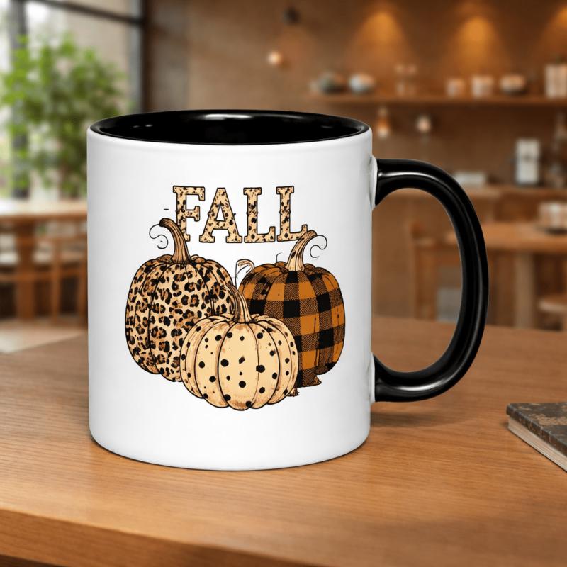 Tailorly Black Accent 11 oz Mug - leopard print