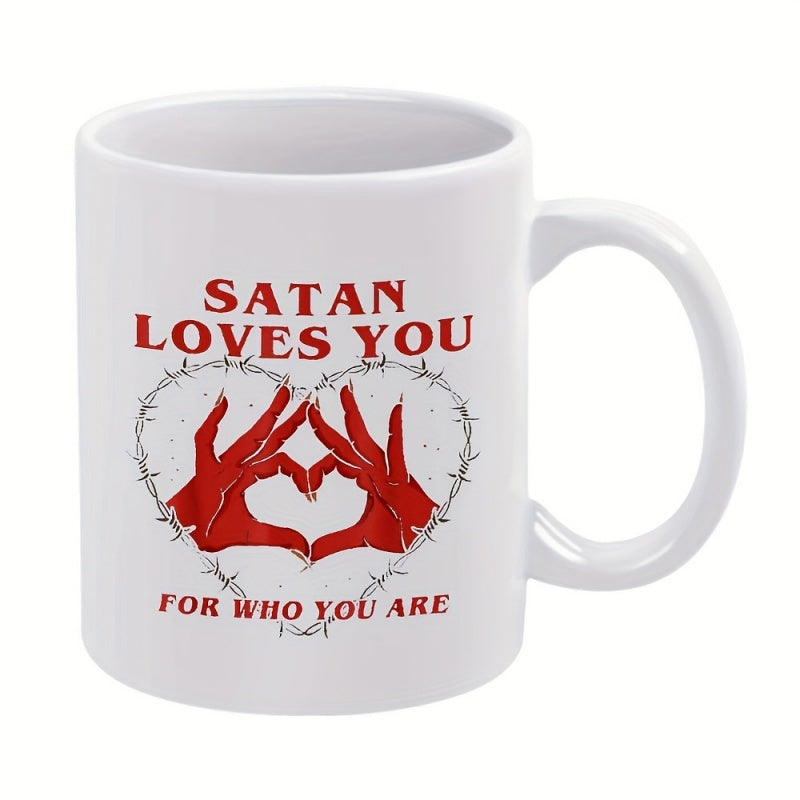 Tailorly White Ceramic 11 oz Mug - hands heart