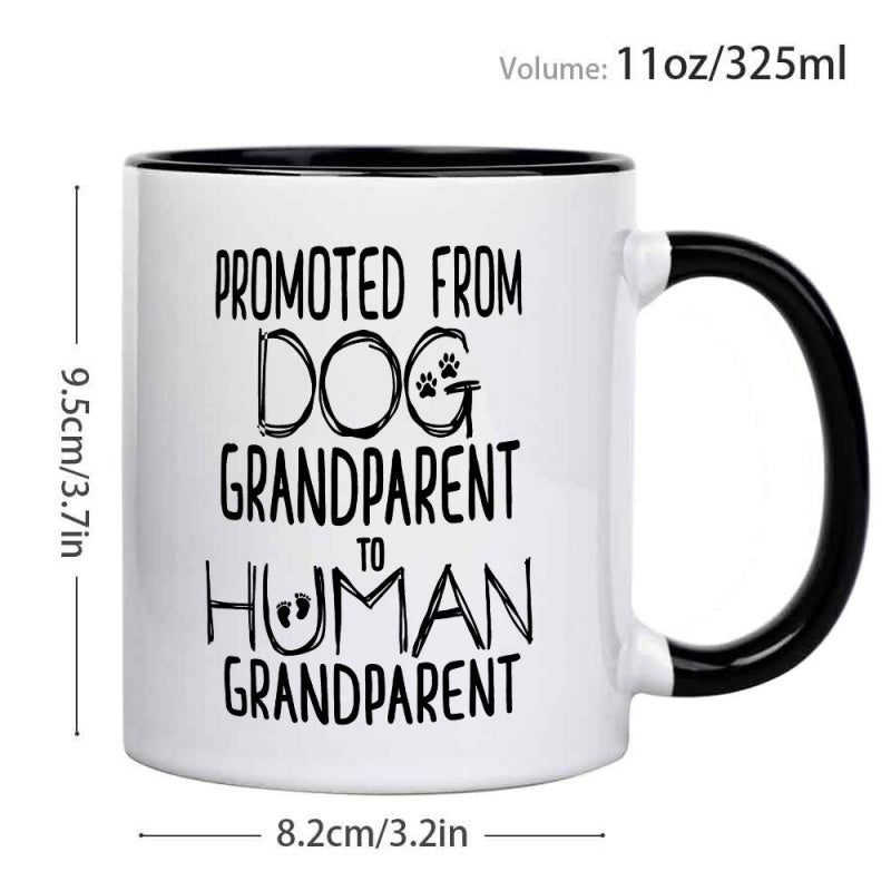 Tailorly Black Accent 11 oz Mug - funny dog grandparent to human grandparent humorous print