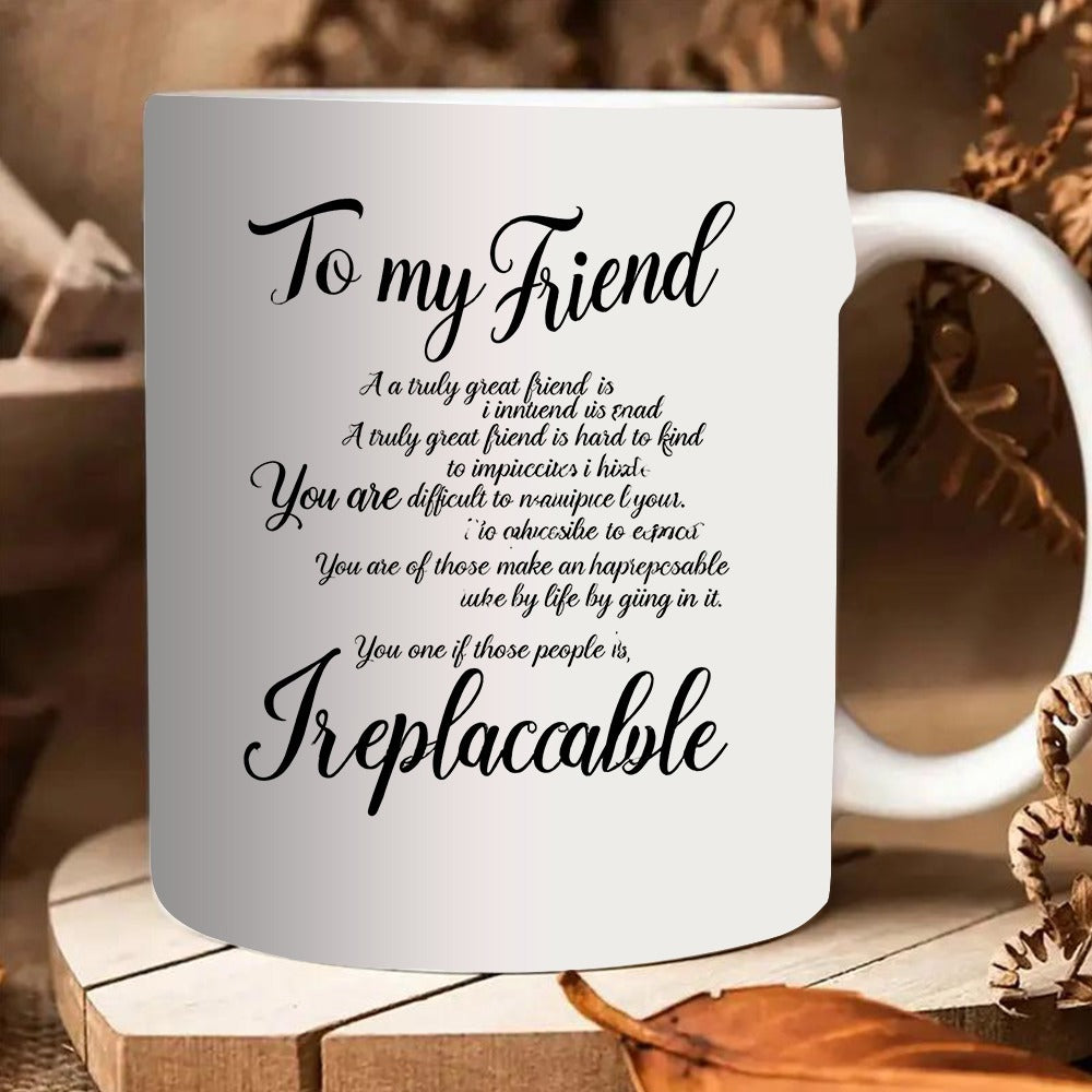 Tailorly White Ceramic 11 oz Mug - friendship elegant script design expressing deep appreciation