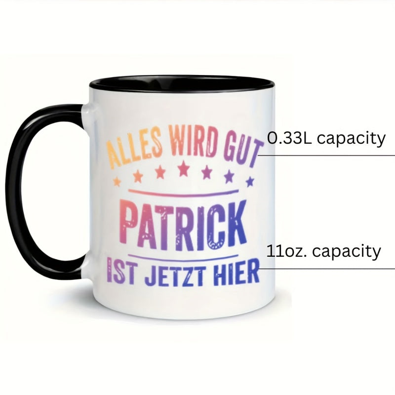 Tailorly Black Accent 11 oz Mug - stars text