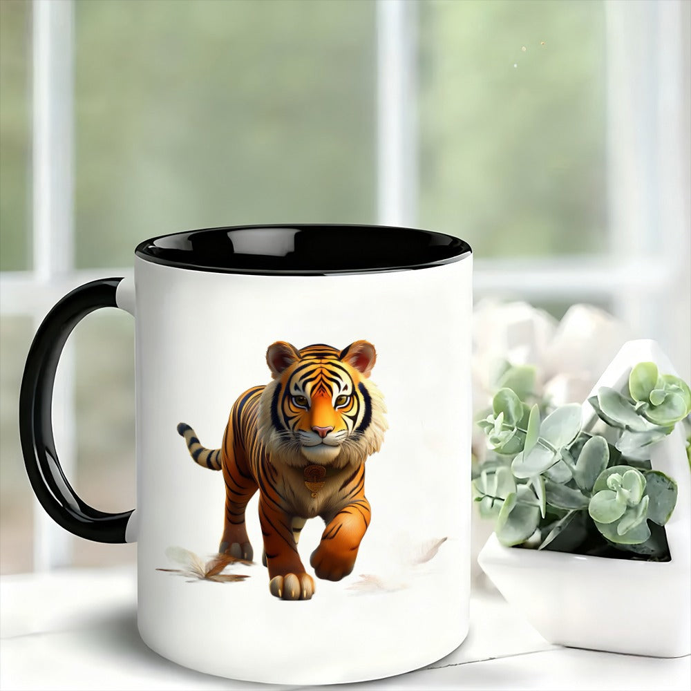 Tailorly Black Accent 11 oz Mug - striped pattern
