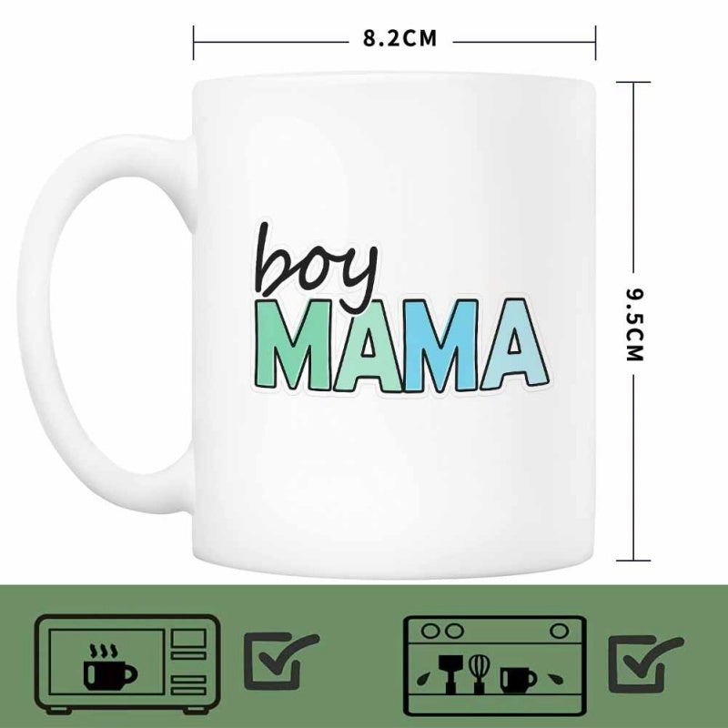 Tailorly White Ceramic 11 oz Mug - mama themed graphic print