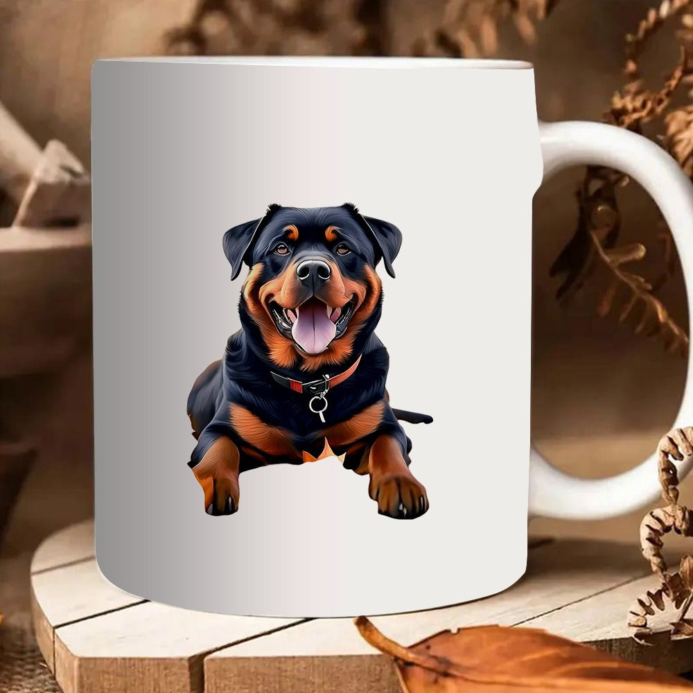 Tailorly White Ceramic 11 oz Mug - 1pc mug cups design coffee mug pet lovers daily use at home office or gift for dog enthusiasts durable ceramic cup