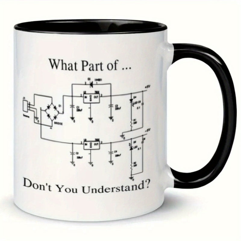 Tailorly Black Accent 11 oz Mug - electrical circuit diagram along with law and a voltage chart