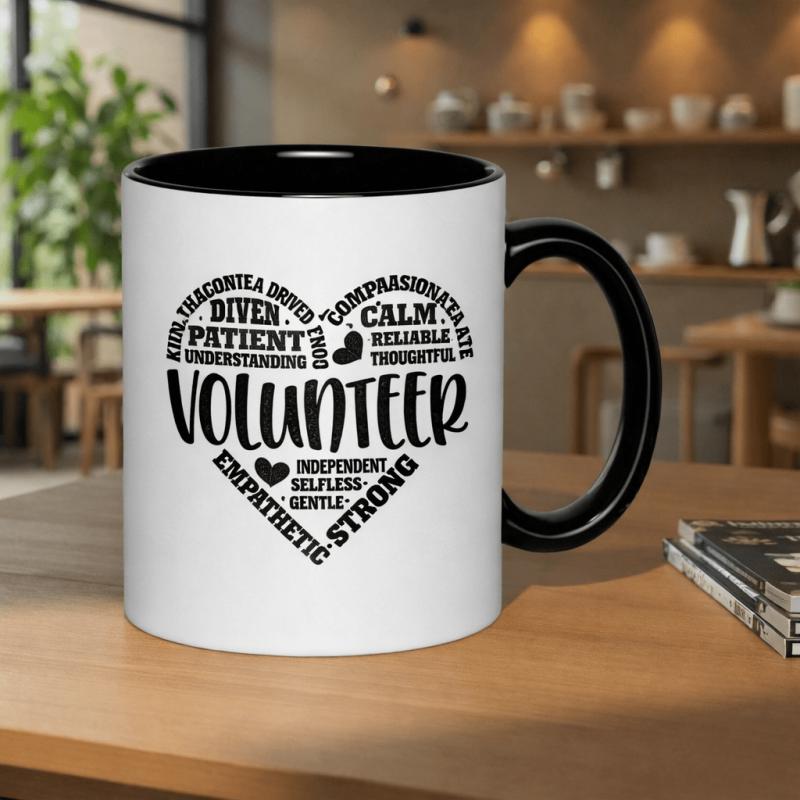 Tailorly Black Accent 11 oz Mug - word cloud with words like kindness and reliability