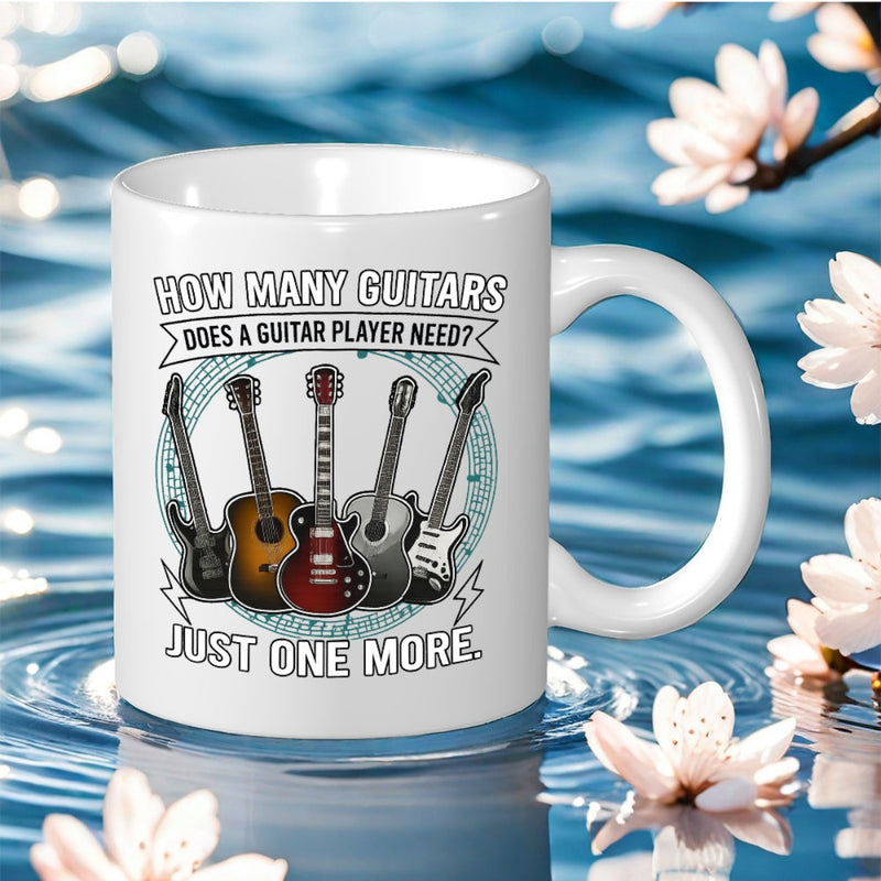 Tailorly White Ceramic 11 oz Mug - humorous guitarist questioning guitars are necessary for a guitarist