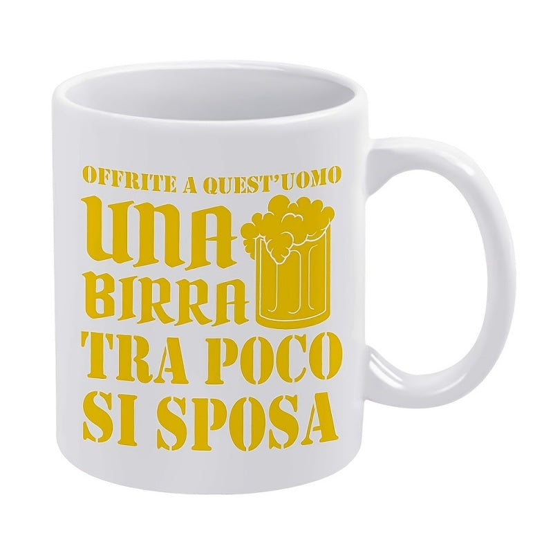 Tailorly White Ceramic 11 oz Mug - beer mug text