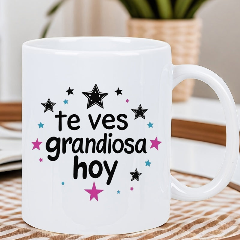 Tailorly White Ceramic 11 oz Mug - whimsical design