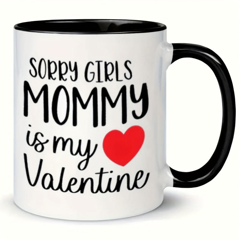 Tailorly Black Accent 11 oz Mug - text heart valentine