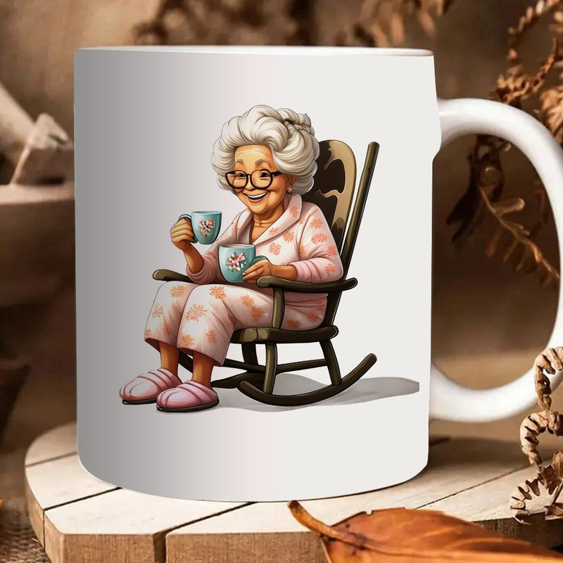 Tailorly White Ceramic 11 oz Mug - beautiful pattern