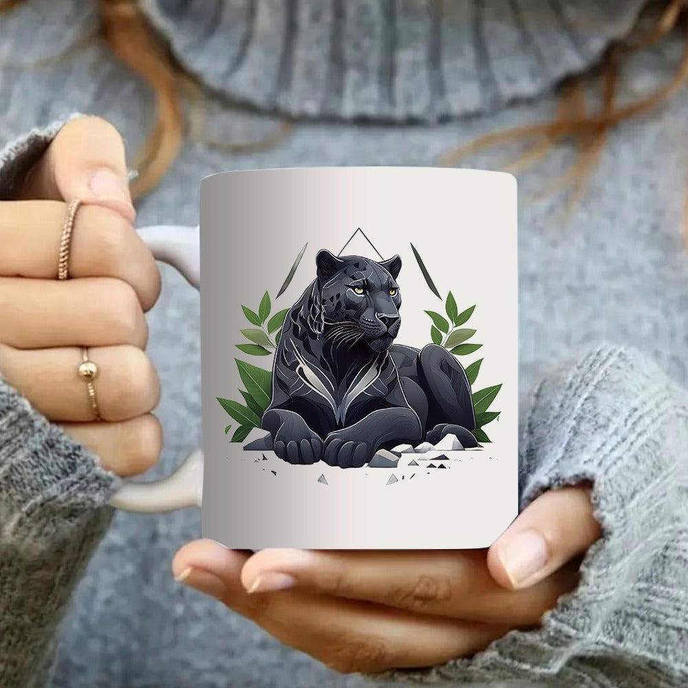 Tailorly White Ceramic 11 oz Mug - elegant animal art