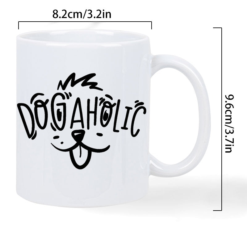 Tailorly White Ceramic 11 oz Mug - dog lover motif