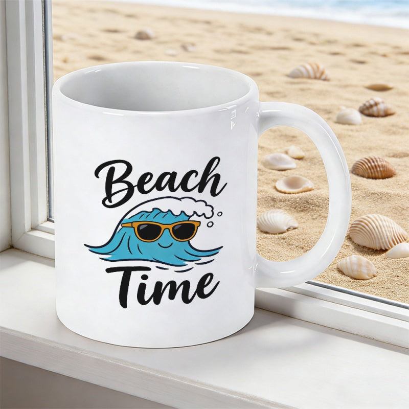 Tailorly White Ceramic 11 oz Mug - wave
