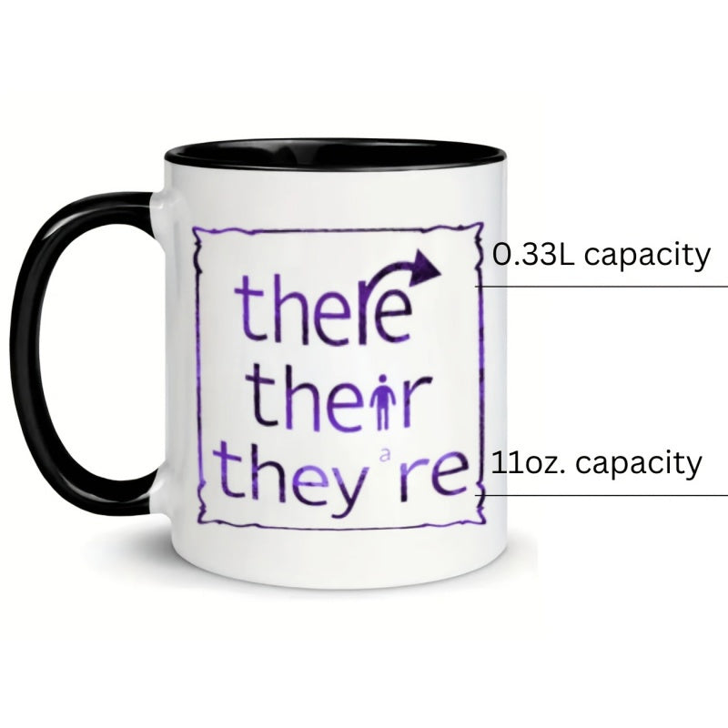 Tailorly Black Accent 11 oz Mug - words and arrows