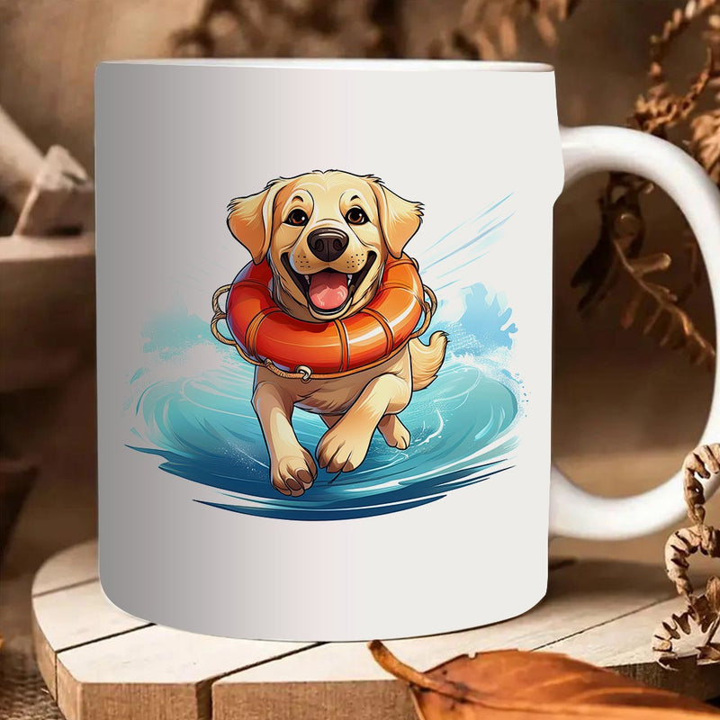 Tailorly White Ceramic 11 oz Mug - cute dog
