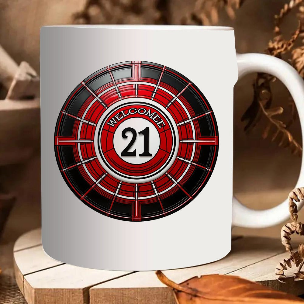 Tailorly White Ceramic 11 oz Mug - one ceramic coffee mug featuring red and gifts or decorative use at home or ideal for parties thank you or