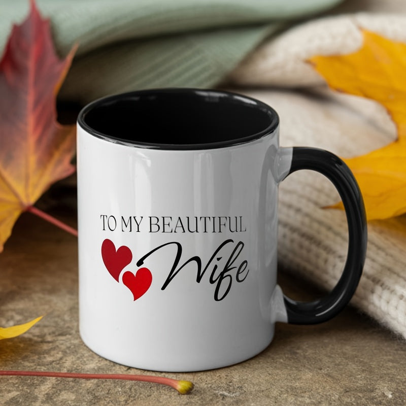 Tailorly Black Accent 11 oz Mug - 1pc 11oz funny mug warm ceramic mug for your beautiful wife novelty mug dishwasher wash only insulated
