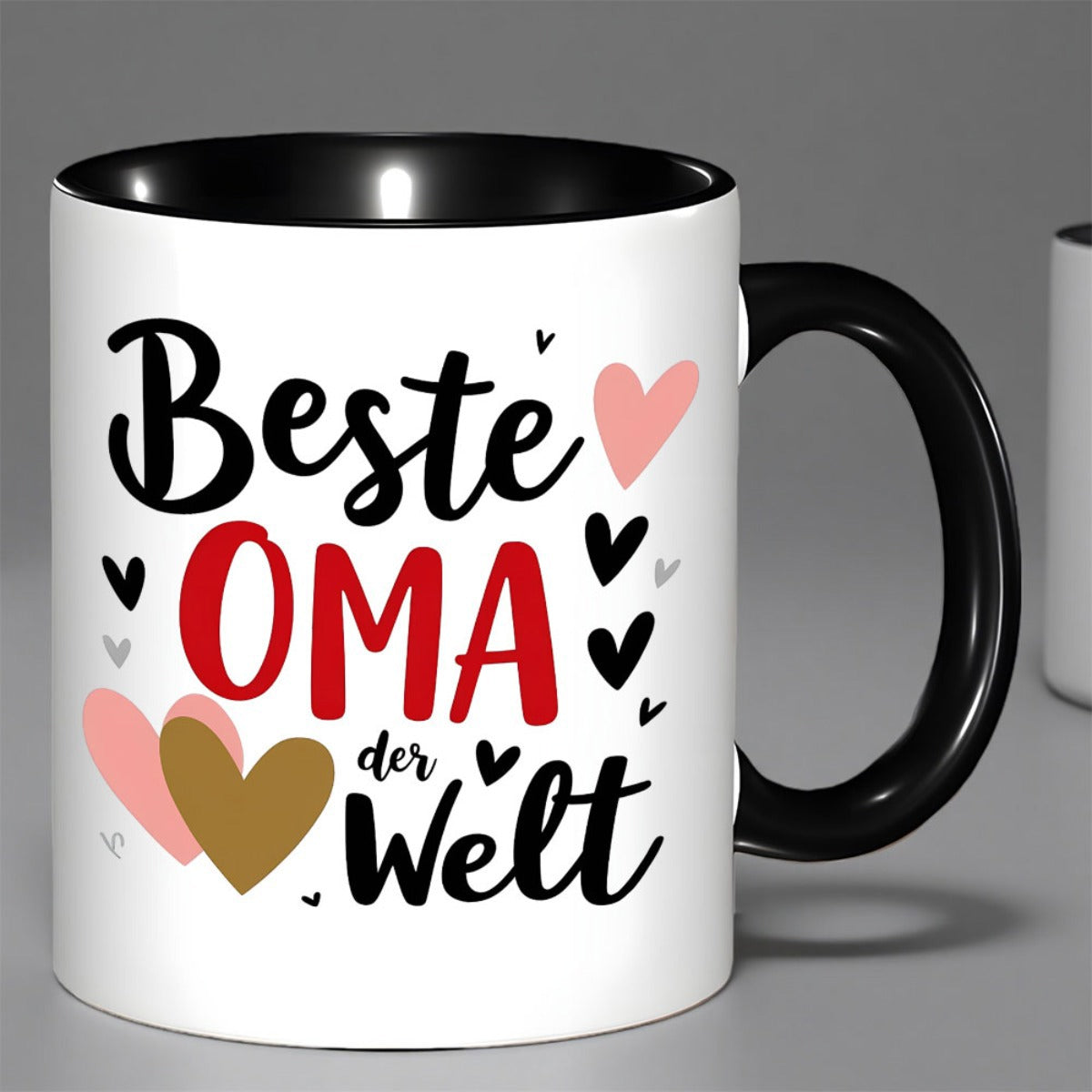 Tailorly Black Accent 11 oz Mug - hearts german text