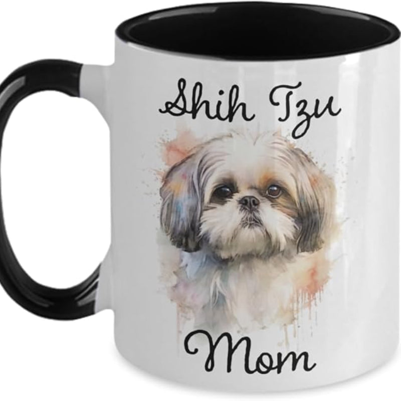 Tailorly Black Accent 11 oz Mug - dog illustration