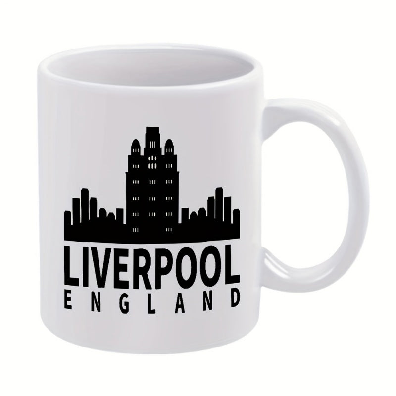 Tailorly White Ceramic 11 oz Mug - liver building illustration