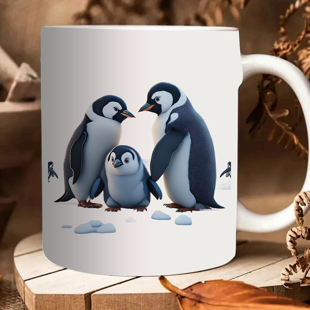 Tailorly White Ceramic 11 oz Mug - cute animal pattern