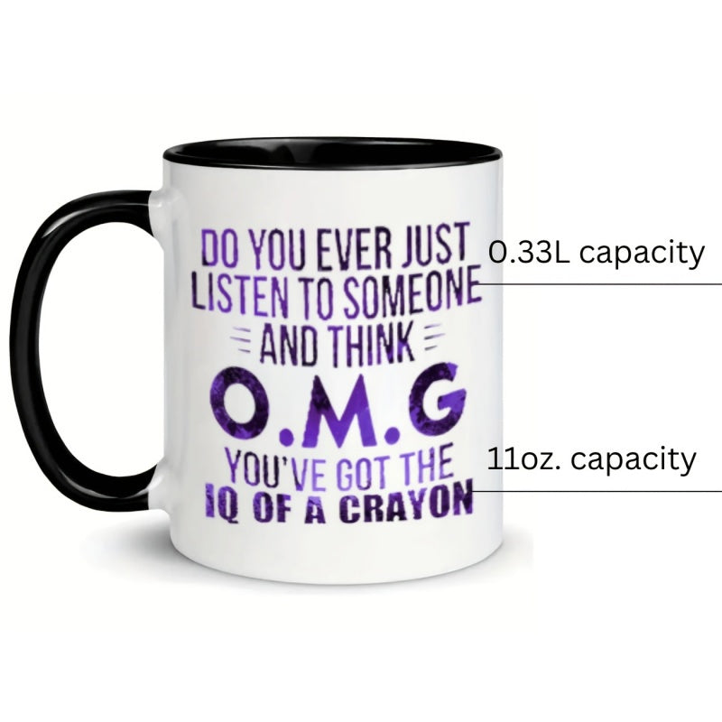 Tailorly Black Accent 11 oz Mug - text letters quote funny