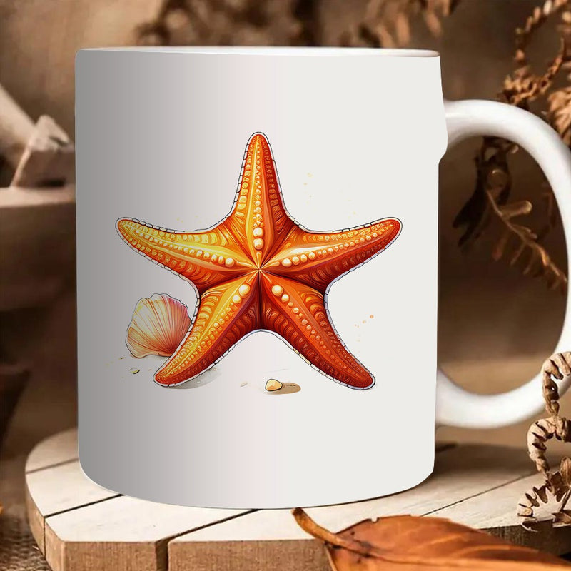 Tailorly White Ceramic 11 oz Mug - shell design