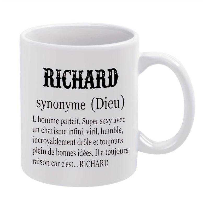 Tailorly White Ceramic 11 oz Mug - 1pc richard god coffee mug 11oz ceramic coffee cups water cups drinkware for gifts for birthdays and