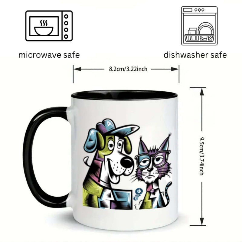 Tailorly Black Accent 11 oz Mug - dog cartoon