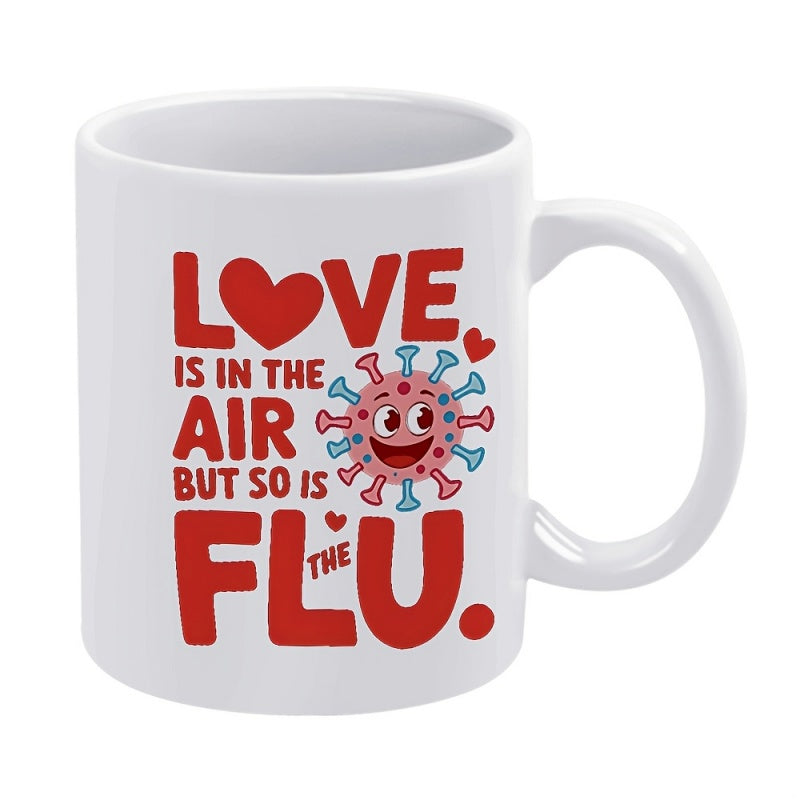 Tailorly White Ceramic 11 oz Mug - humorous heart virus