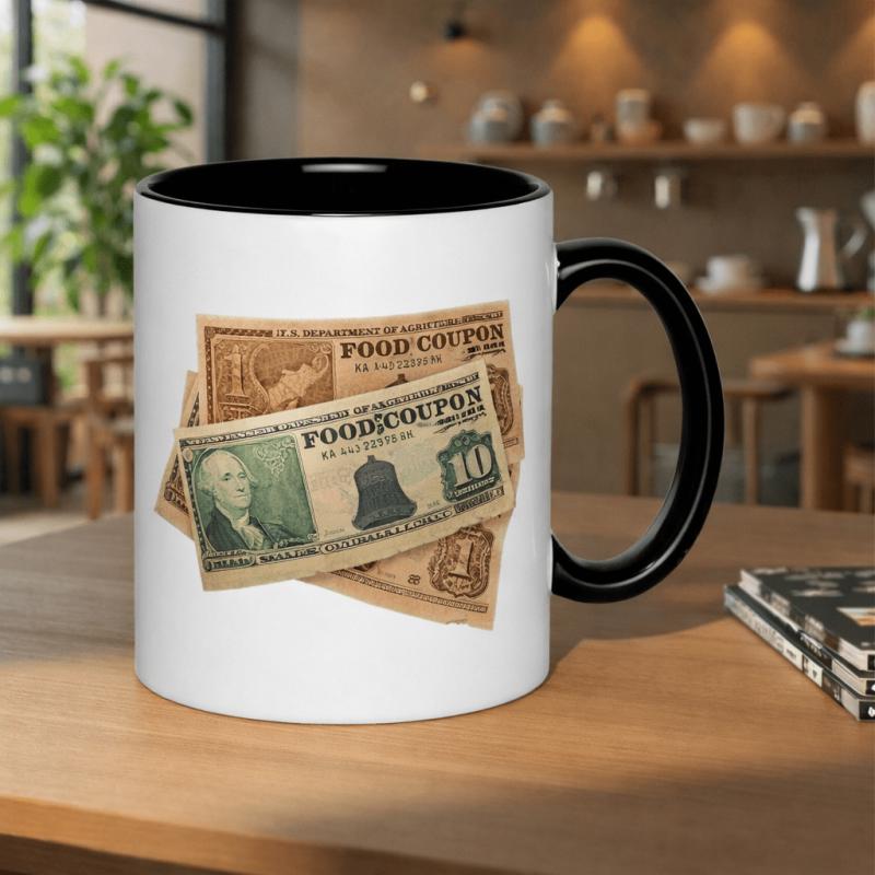 Tailorly Black Accent 11 oz Mug - classic food voucher from the us of agriculture 10 bill